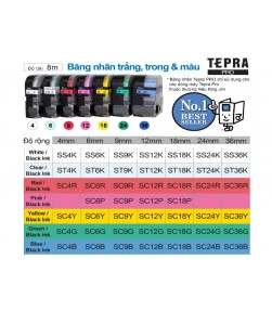 Tepra SC12B (Chữ Đen Nền Xanh Dương, Khổ 12mm) | ⓿❽❻❽❺⓿❺⓿❺❻ | metaking.vn