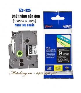 Brother TZe-324, Khổ 9mm, Dài 8m, Gold On Black, Chống Thấm Nước | ⓿❾❼❼❹❼❽❹❻❻ | METAKING