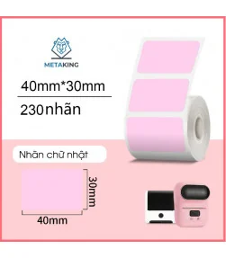 Nhãn Đa Năng 40 X 30mm màu hồng, KT-4030-230PK | ⓿❽❻❽❺⓿❺⓿❺❻ | metaking.vn