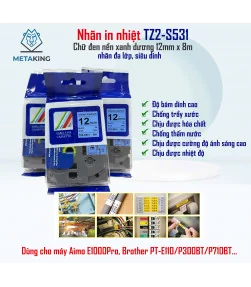 Nhãn TZ2 12mm | ⓿❾❼❼❹❼❽❹❻❻ | METAKING