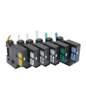 Dymo DM-A18443, [9mm x 7m], Chữ đen nền trắng