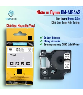 Dymo DM-A45017, [12mm x 7m], Chữ đen nền đỏ | ⓿❾❼❼❹❼❽❹❻❻ | METAKING