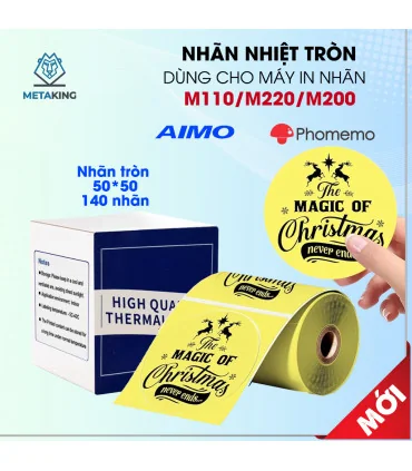 Nhãn Tròn 50 X 50mm, Màu Vàng, KTR-5050-140YL | ⓿❾❼❼❹❼❽❹❻❻ | METAKING