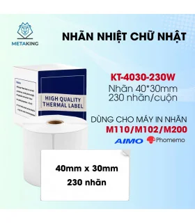 Nhãn Đa Năng 40 X 30mm, KT-4030-230 | ⓿❾❼❼❹❼❽❹❻❻ | METAKING.VN