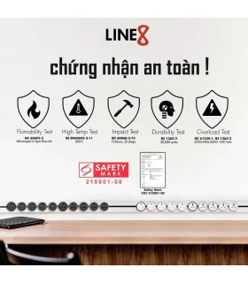COMBO [Ray Điện Line8 Lắp Nổi Dài 60CM Màu Đen + 2 Ổ Cắm ZEN]