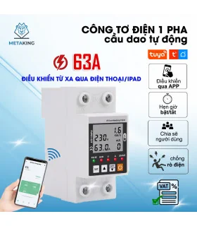 Công Tơ Điện Tử Thông Minh Wifi [ TUYA ], Chóng Rò Rỉ Điện, Đồng Hồ Đo Điện 63A, Điều Khiển Từ Xa