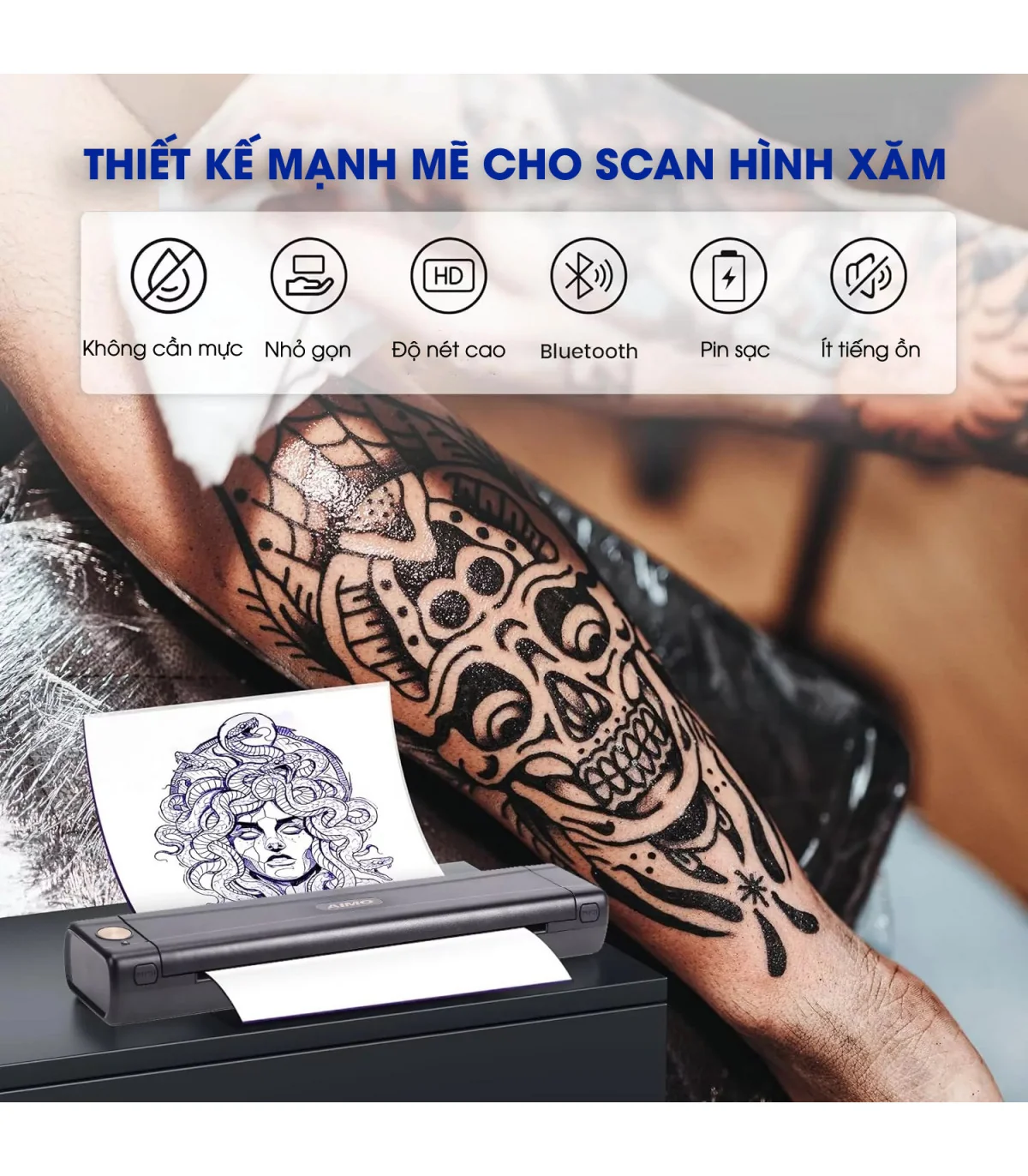 Máy Scan Hình Xăm M08ES (A4, USB, Bluetooth) | ⓿❾❼❼❹❼❽❹❻❻ | METAKING