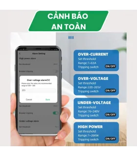 Aptomat thông minh Tuya Zigbee, CB Tuya 63A có đo điện