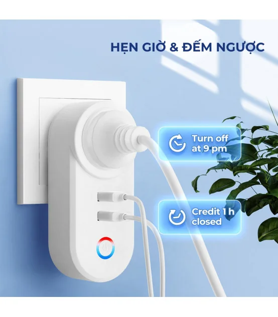 Ổ cắm điện Wifi / Sạc nhanh USB A Tuya 16A-3500W - Hẹn Giờ bật/tắt - Điều Khiển Từ Xa Qua Ứng Dụng SmartLife | ⓿❾❼❼❹❼❽❹❻❻ | METAKING