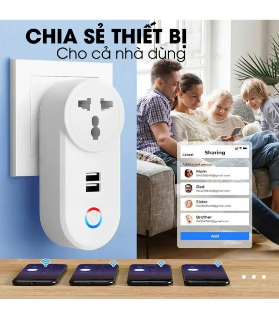 Ổ cắm điện Wifi / Sạc nhanh USB A Tuya 16A-3500W - Hẹn Giờ bật/tắt - Điều Khiển Từ Xa Qua Ứng Dụng SmartLife | ⓿❾❼❼❹❼❽❹❻❻ | METAKING