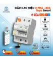 Aptomat Wifi, Cầu Dao Tổng Điều Khiển Qua Wifi, RS485 Tuya 80A, Đo Điện Năng, BH 12 tháng