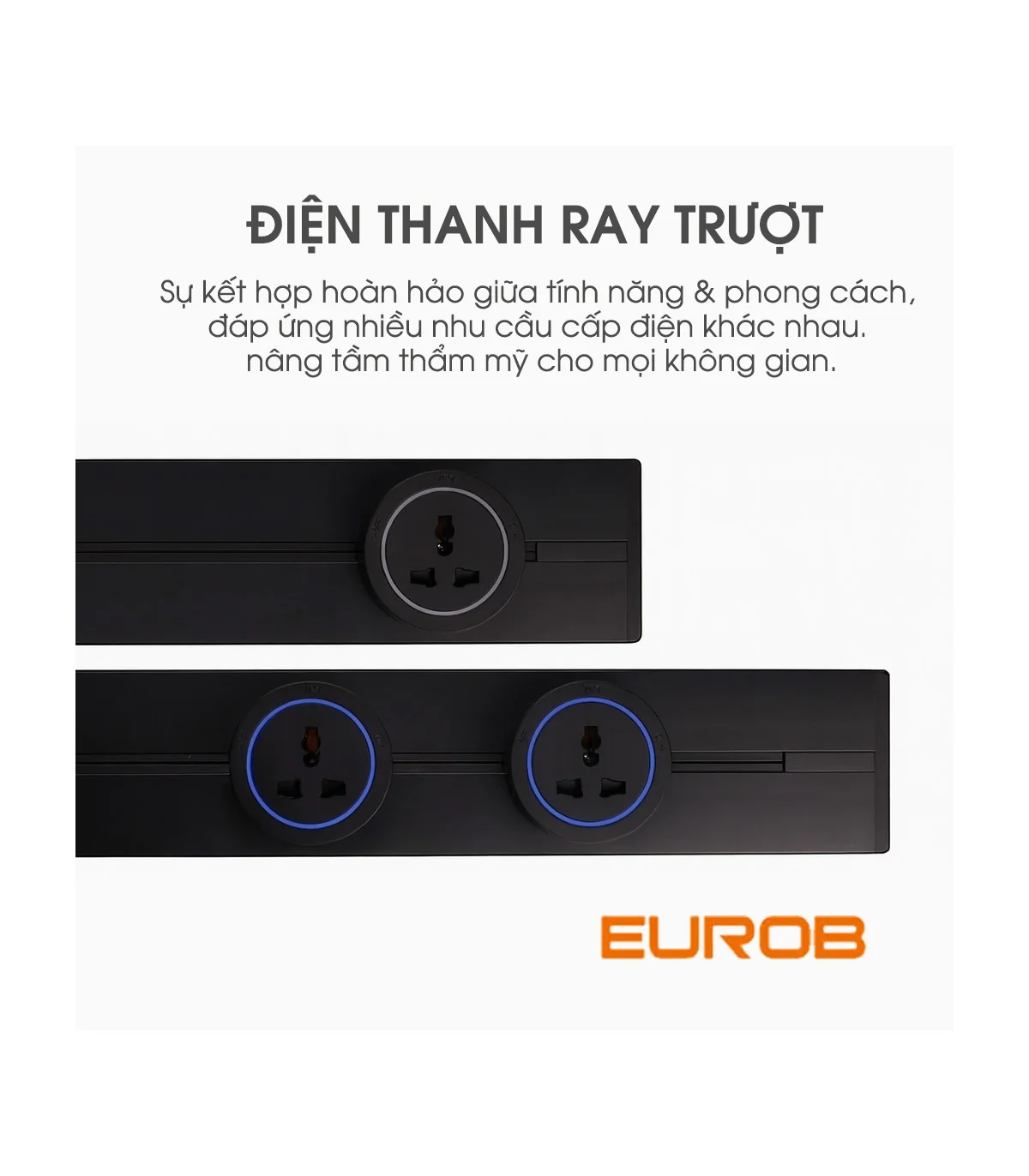 Thanh ray điện Eurob Slim-R | Lắp Âm I BH 2 Năm | ⓿❾❼❼❹❼❽❹❻❻ | METAKING