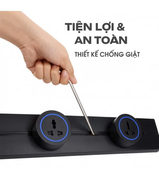 Thanh ray điện Eurob Slim-S + (USB-C & Đèn LED)| Lắp Nổi I BH 2 Năm | ⓿❾❼❼❹❼❽❹❻❻ | METAKING