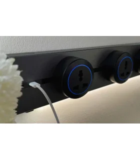 Thanh ray điện Eurob Slim-S + (USB-C & Đèn LED)| Lắp Nổi I BH 2 Năm