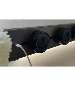 Thanh ray điện Eurob Slim-S + (USB-C & Đèn LED)| Lắp Nổi I BH 2 Năm