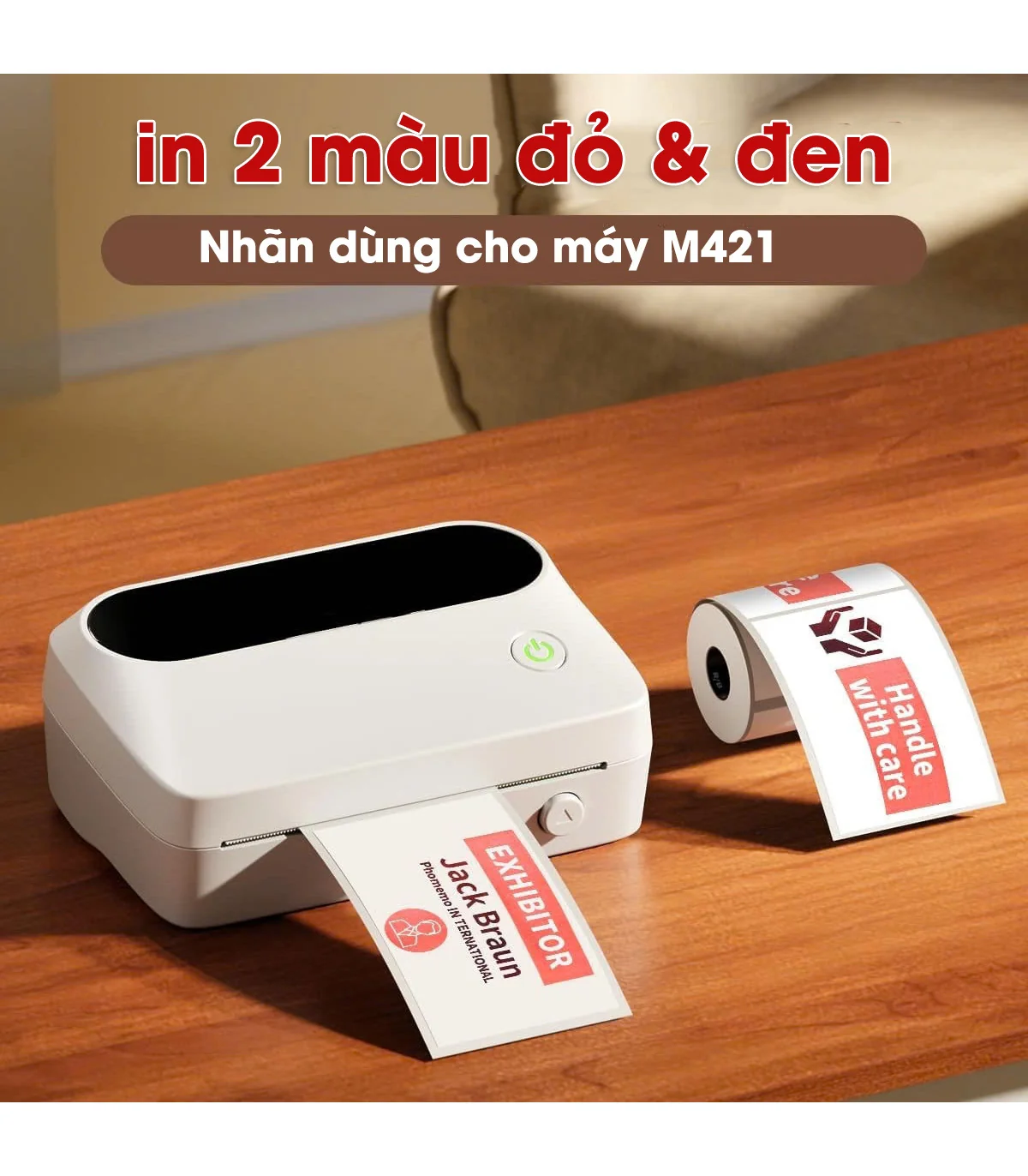 Nhãn Nhiệt KT-RM5080-100RB I Hai Màu Đỏ & Đen I Dùng Cho Máy M421 | ⓿❾❼❼❹❼❽❹❻❻ | METAKING