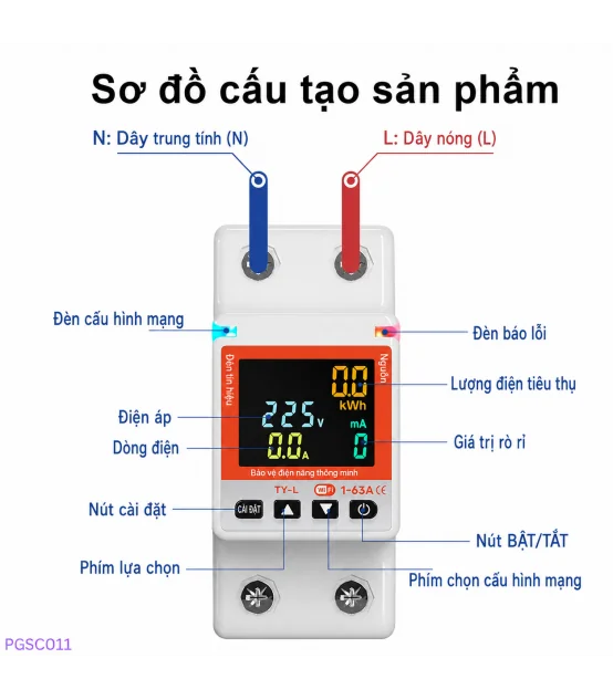 Công Tơ Điện Tử Thông Minh Wifi [ TUYA ], Chóng Rò Rỉ Điện, Đồng Hồ Đo Điện 63A, Điều Khiển Từ Xa | ⓿❾❼❼❹❼❽❹❻❻ | METAKING