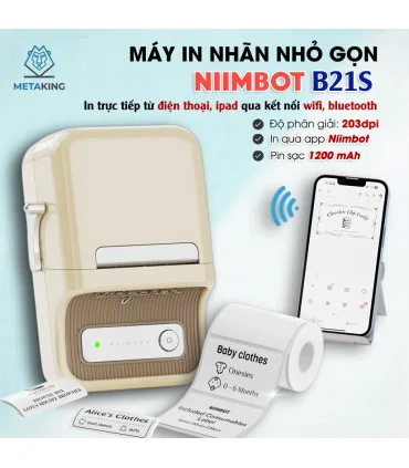 Máy in nhãn nhiệt Bluetooth NIIMBOT B21, lý tưởng cho gia đình, văn phòng và doanh nghiệp. | ⓿❾❼❼❹❼❽❹❻❻ | METAKING