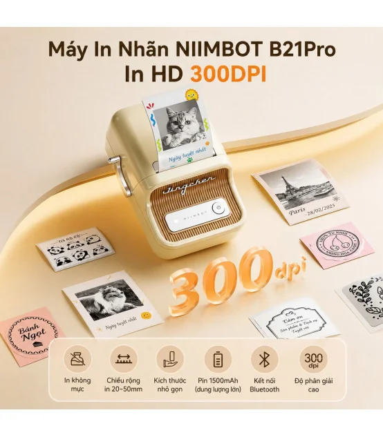 Máy in nhãn Niimbot B21 Pro – 300 Dpi | ⓿❾❼❼❹❼❽❹❻❻ | METAKING