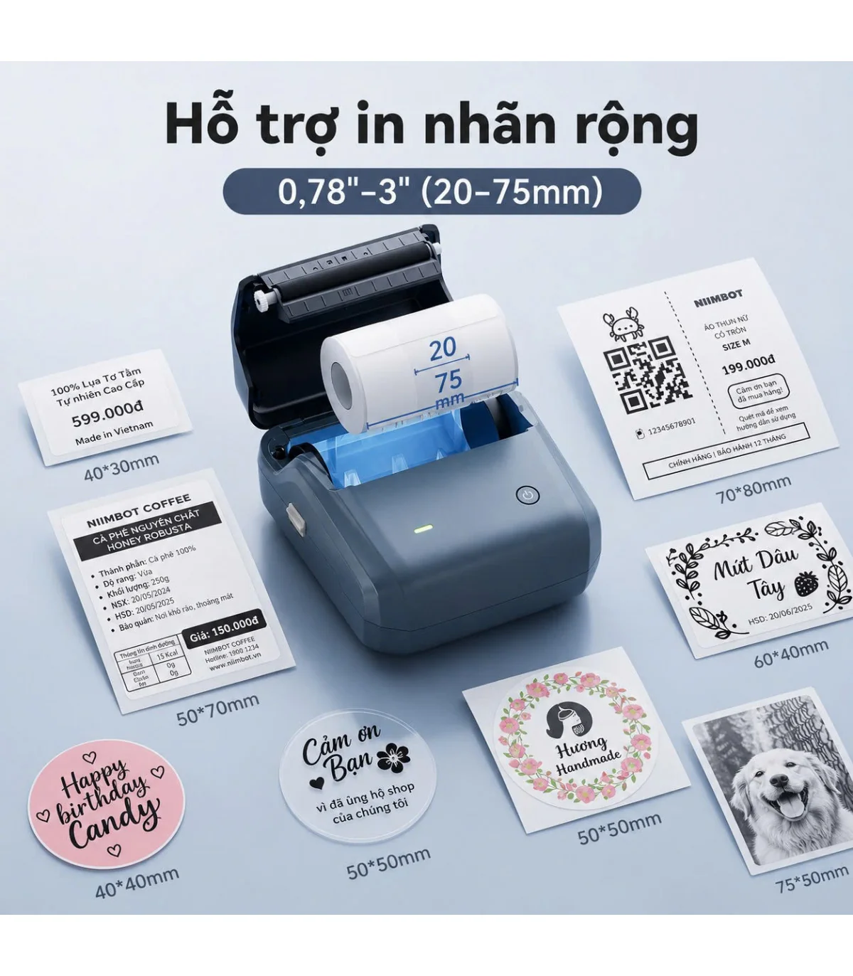 Máy in nhãn nhiệt Bluetooth NIIMBOT B31 | ⓿❾❼❼❹❼❽❹❻❻ | METAKING