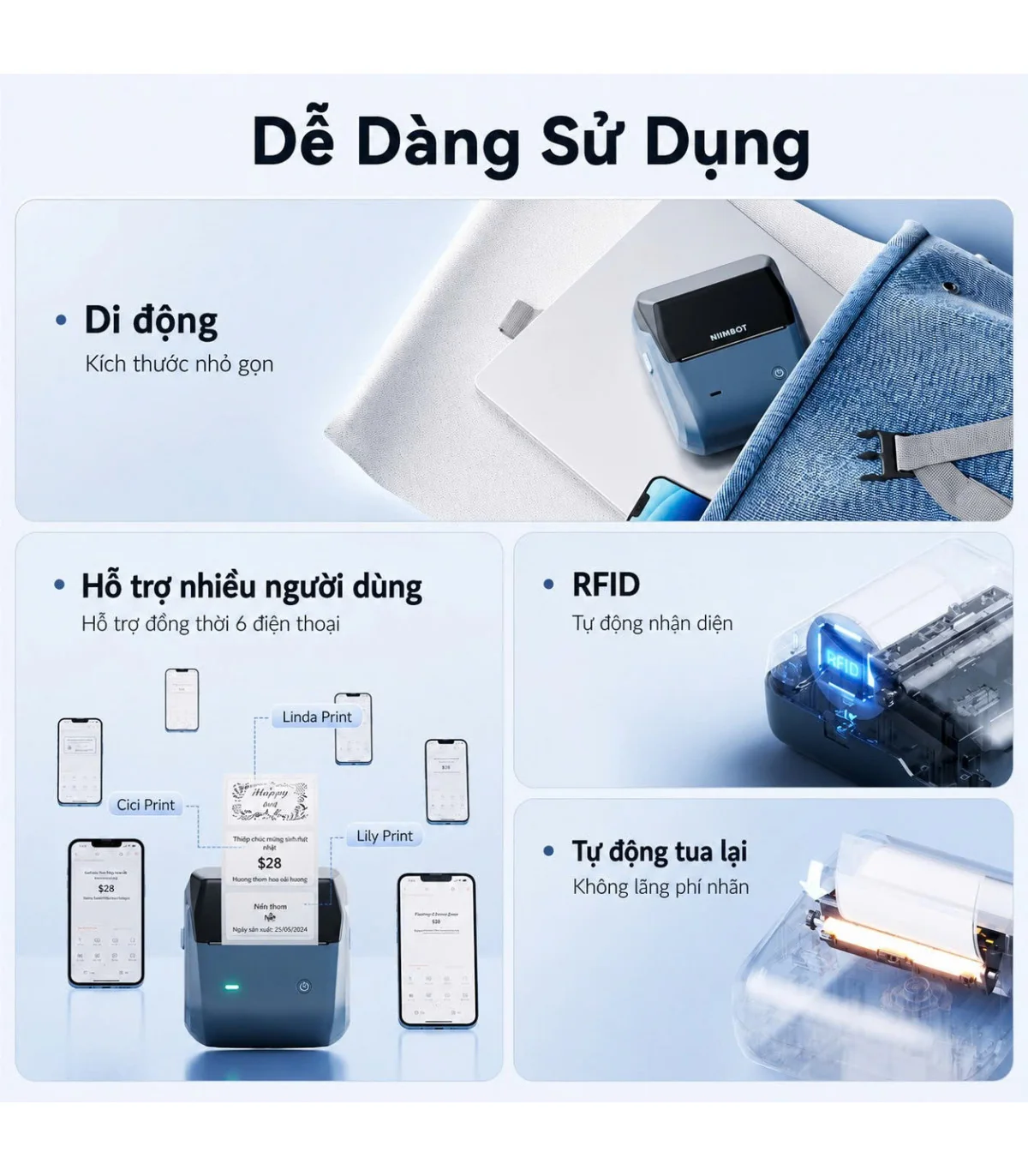 Máy in nhãn nhiệt Bluetooth NIIMBOT B31 | ⓿❾❼❼❹❼❽❹❻❻ | METAKING