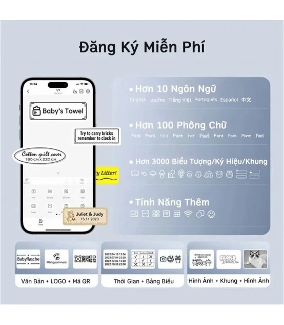 Máy in nhãn nhiệt Bluetooth NIIMBOT D11_H | ⓿❾❼❼❹❼❽❹❻❻ | METAKING