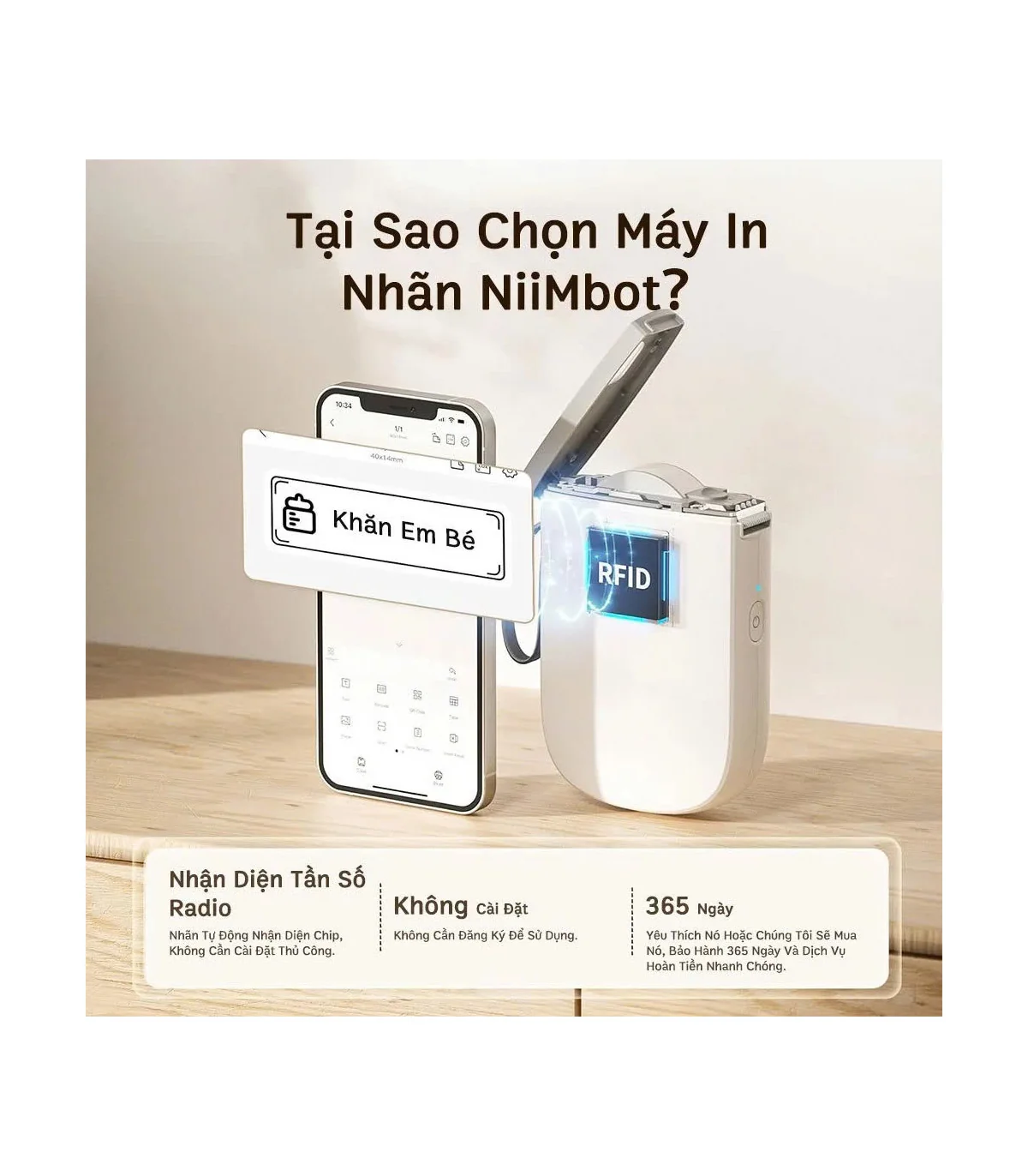 Máy in nhãn nhiệt Bluetooth NIIMBOT D11_H | ⓿❾❼❼❹❼❽❹❻❻ | METAKING