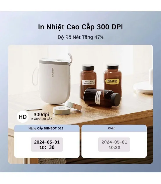 NIIMBOT D11_H - Máy in nhãn nhiệt Bluetooth | ⓿❾❼❼❹❼❽❹❻❻ | METAKING