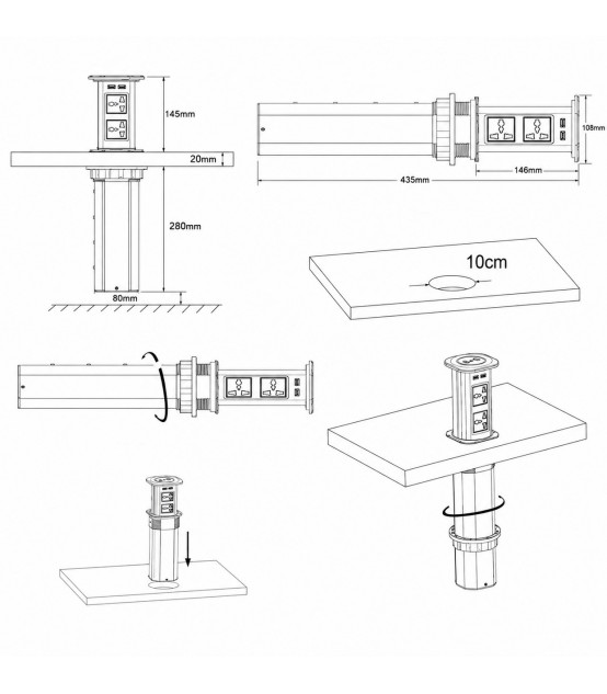 MK102ES Ổ Cắm Điện Âm Bàn Tích Hợp Sạc Không Dây 15W  - 04 Cổng Cắm - 02 USB A/C | ⓿❾❼❼❹❼❽❹❻❻ | METAKING